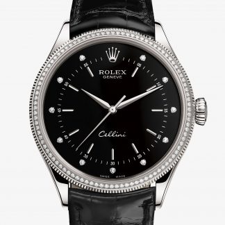 migliore Rolex Cellini Nero con diamanti M50609RBR-0007