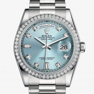 moda Rolex Day-Date Blu ghiaccio con diamanti M118346-0028