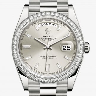 superiore Rolex Day-Date Argentato con diamanti M228349RBR-0001